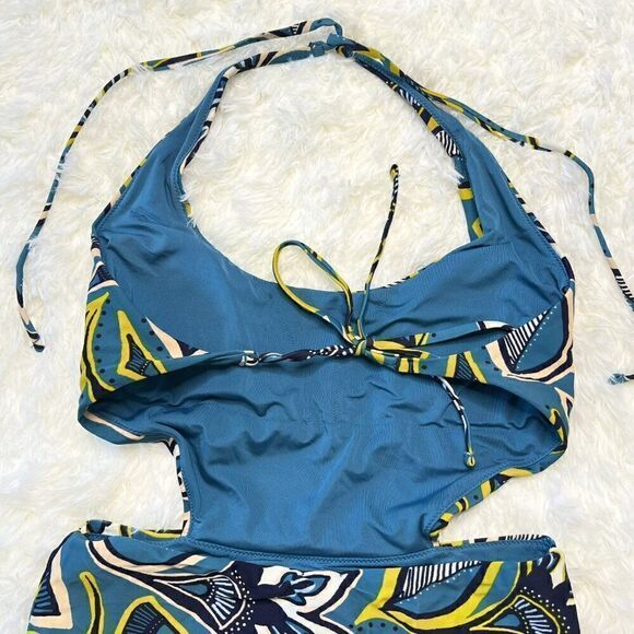 Aerie Blue Halter Cut Out One Piece Swimsuit 9959 - Picture 7 of 10